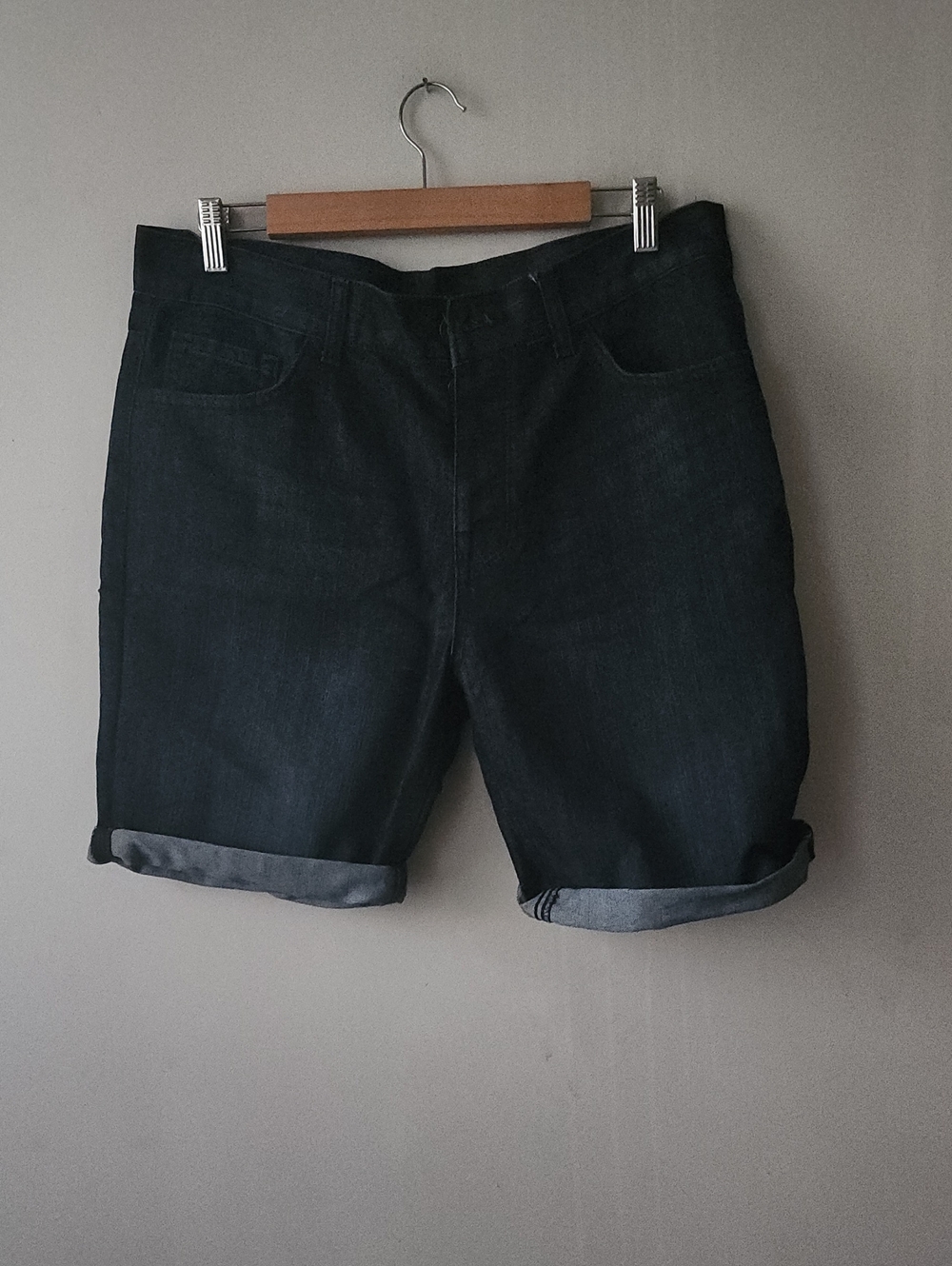 Denim&Co Dark Indigo Rolled-Hem Men's Jean Shorts